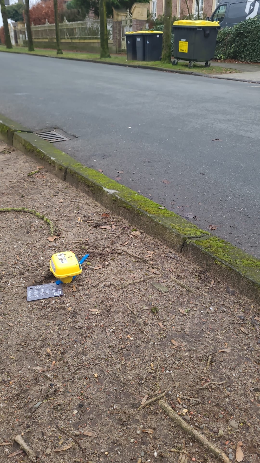 Ein im Boden installiertes Geophon