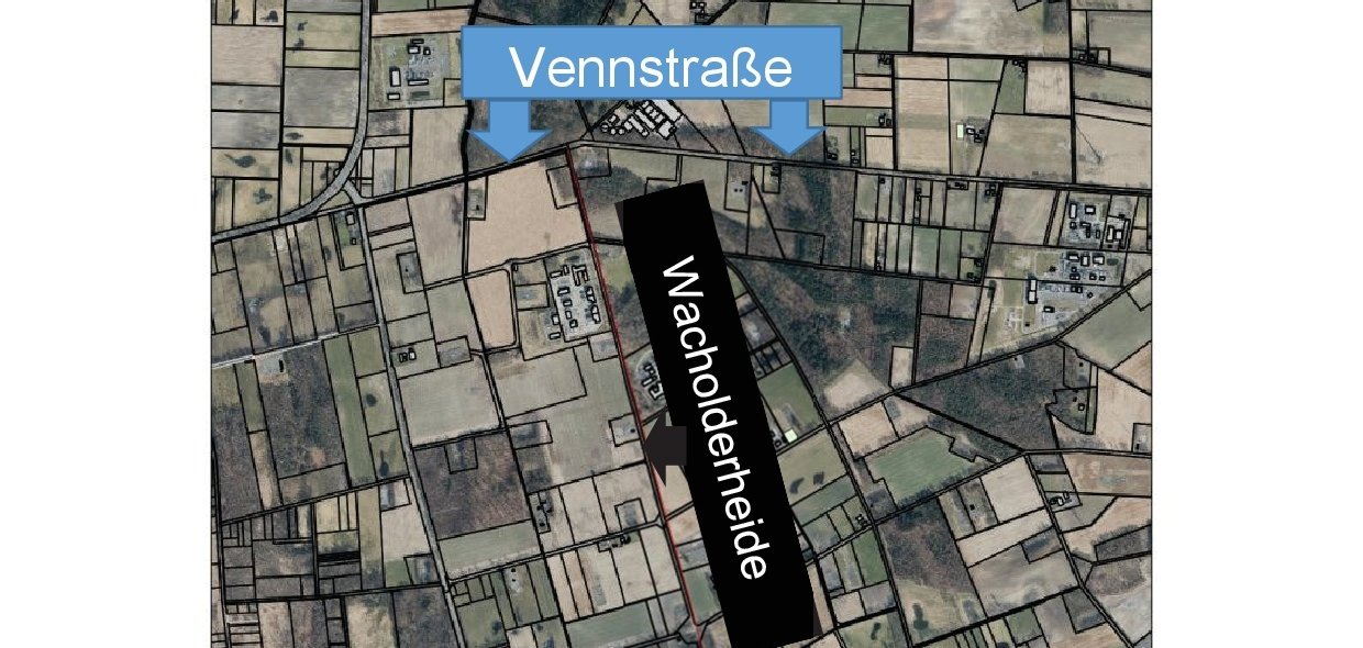 Ein Plan vom Amtsvenn/Wacholderheide, wo eine Wirtschaftswegsanierung durchgeführt werden soll