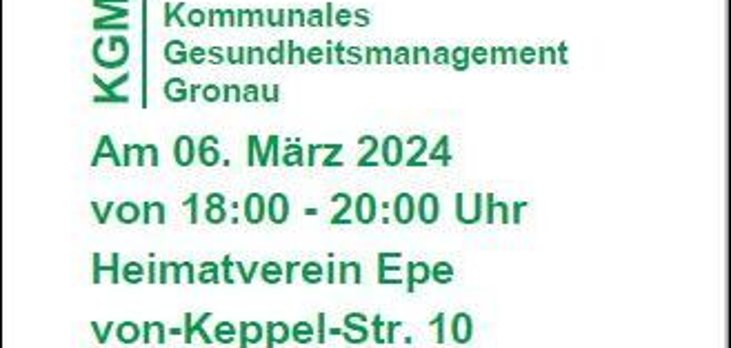 Plakat für die Veranstaltung "Kommunales Gesundheitsmanagement Gronau"