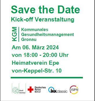Plakat für die Veranstaltung "Kommunales Gesundheitsmanagement Gronau"