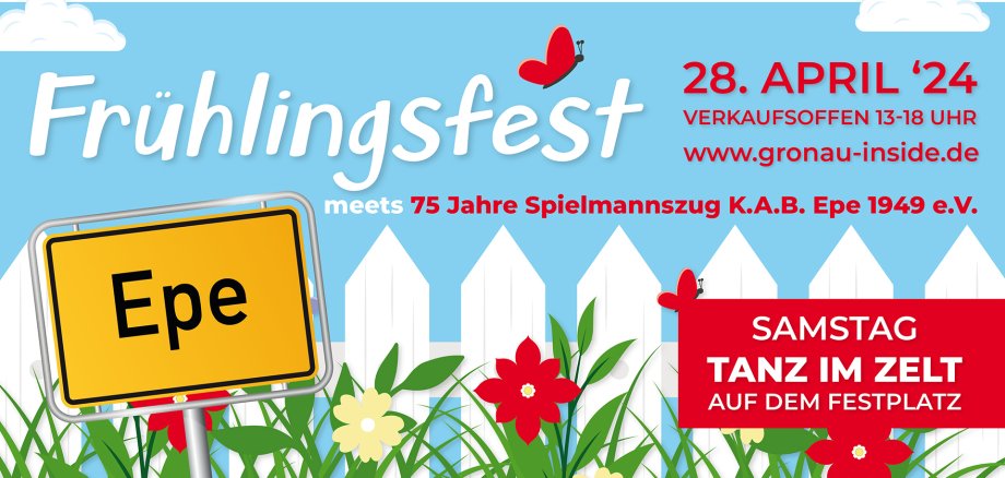 Grafik, die für das Eper Frühlingsfest 2024 wirbt