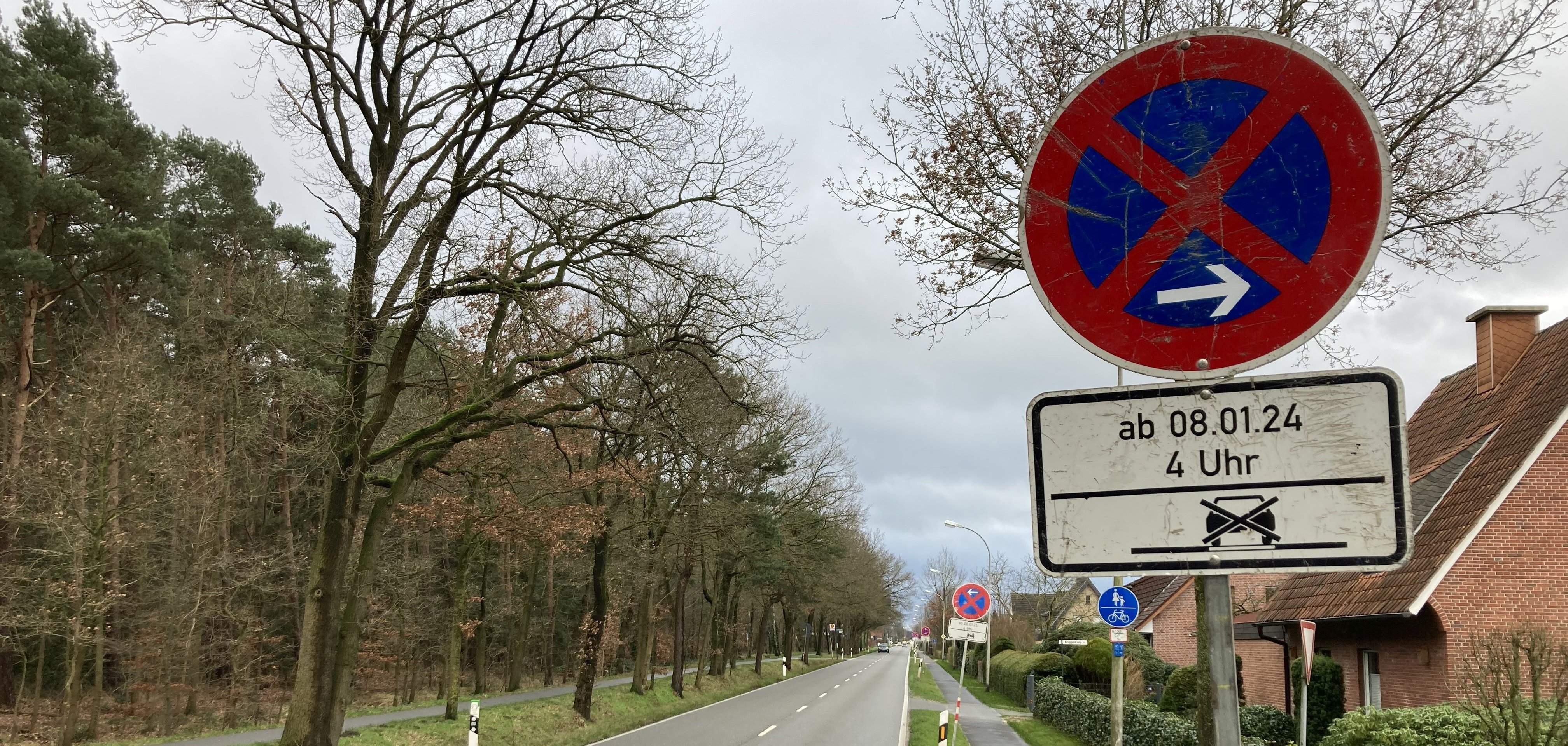 Halteverbot auf dem Heerweg aufgrund der Großbaustelle an der Gildehauser Straße