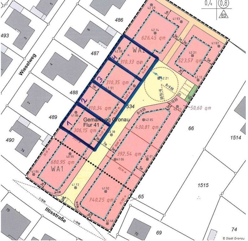 Plan der Grundstücke am Hermelinweg
