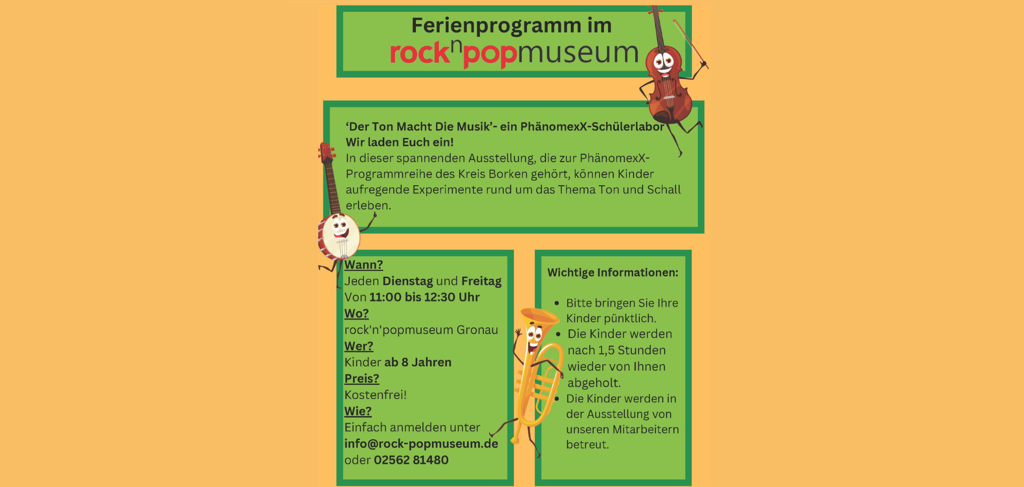 Flyer zur Sonderausstellung im rock'n'popmuseum 