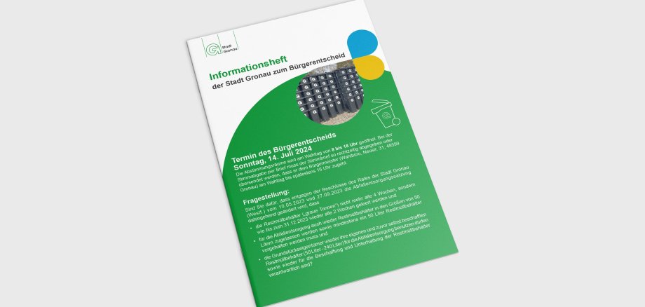 Titelseite des Informationsheftes zum Bürgerentscheid
