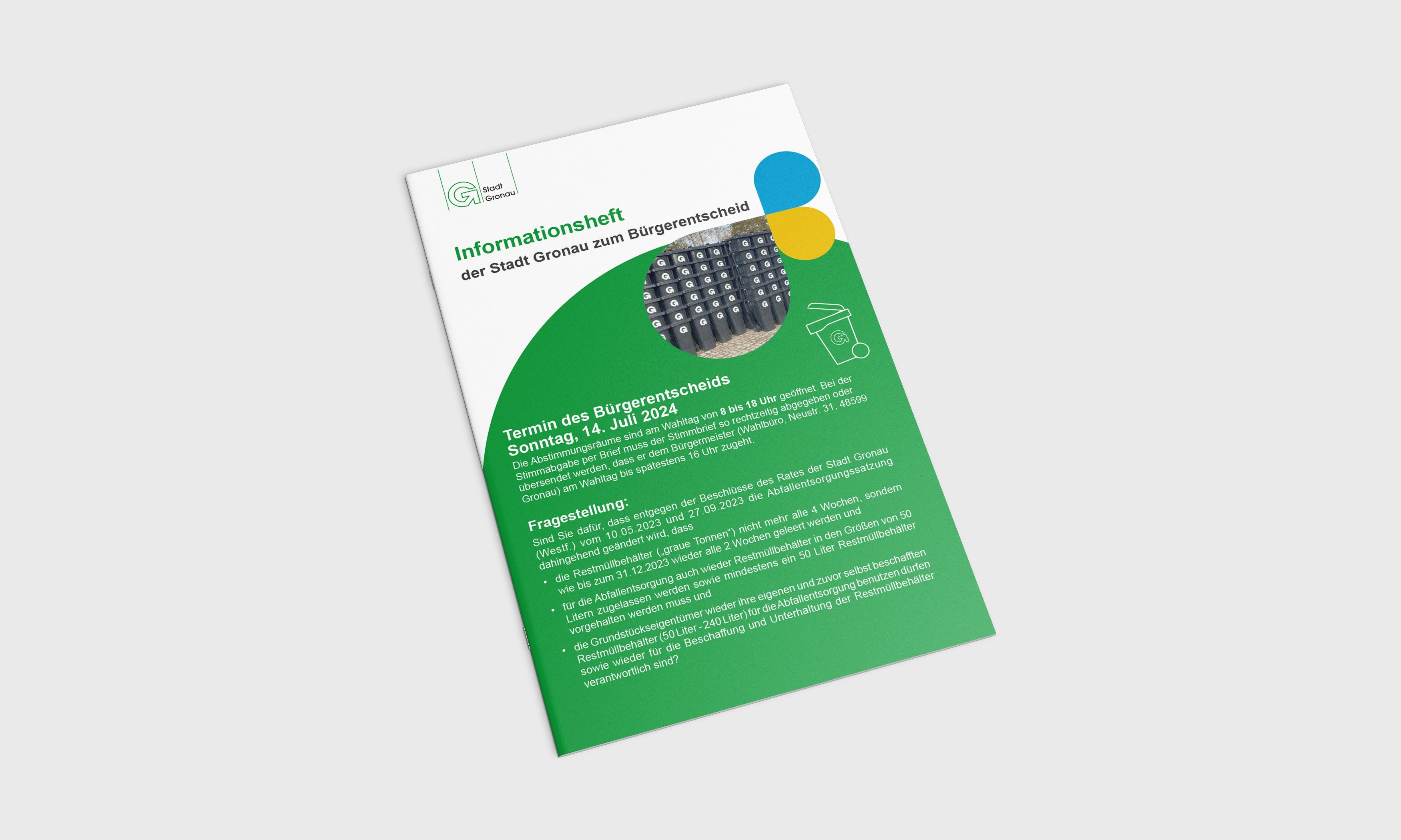 Titelseite des Informationsheftes zum Bürgerentscheid