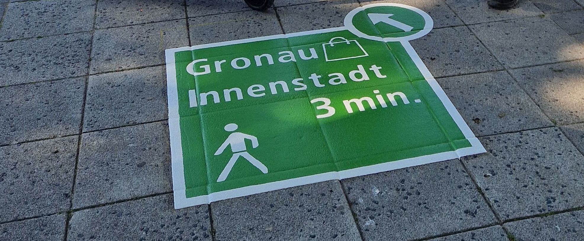 Piktogramm als Hinweis zur Gronauer Innenstadt