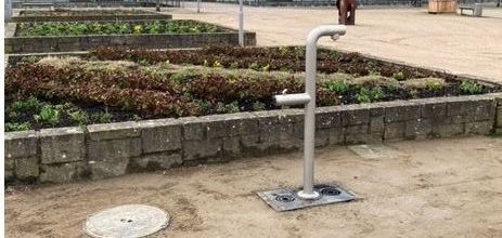 Erster Trinkwasserbrunnen auf dem LAGA-Gelände 