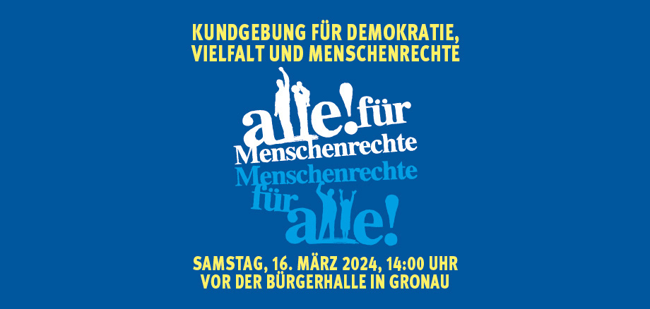 Flyer der Kundgebung für Demokratie, Vielfalt und Menschenrechte