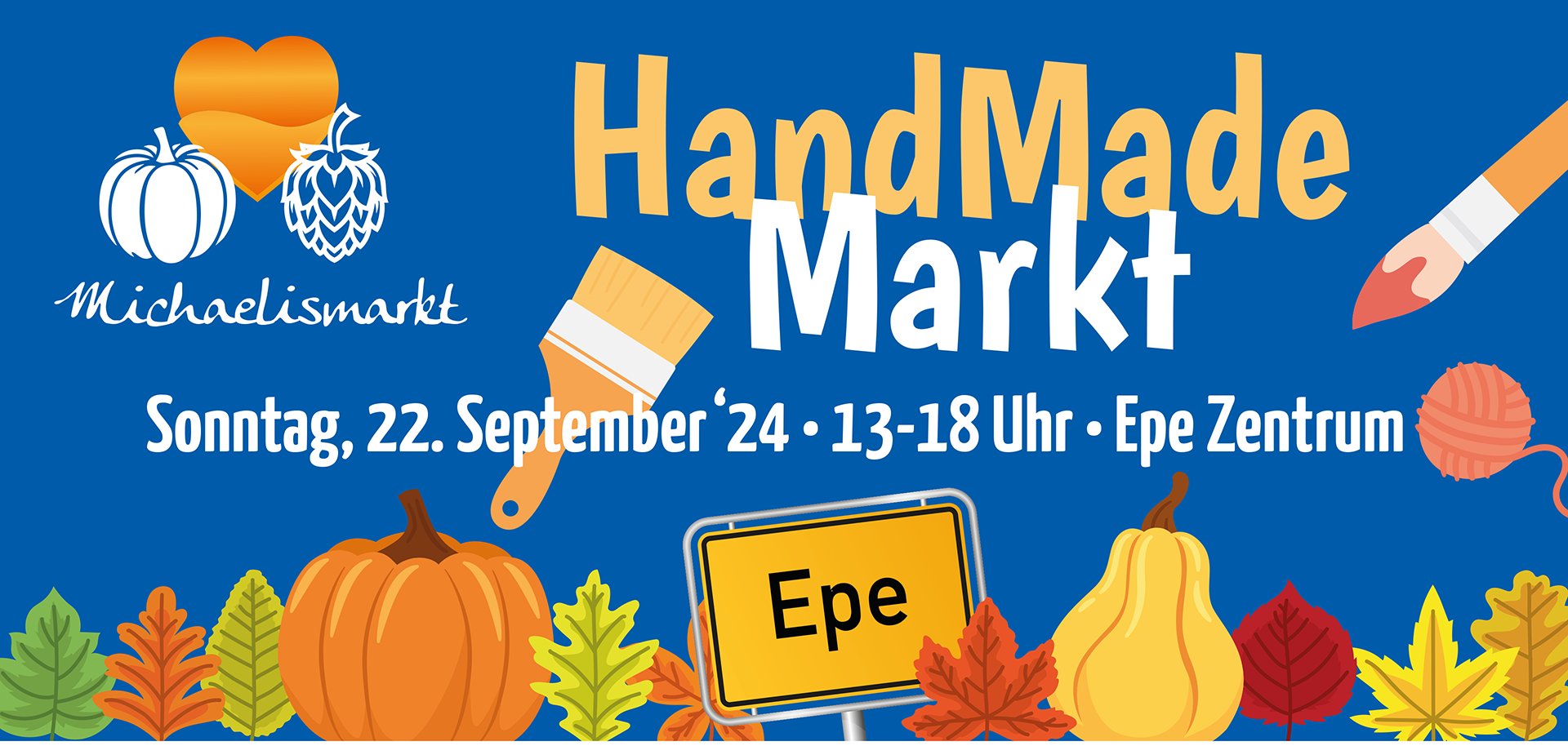 Grafik, die für den Handmade-Markt auf dem Michaelismarkt wirbt