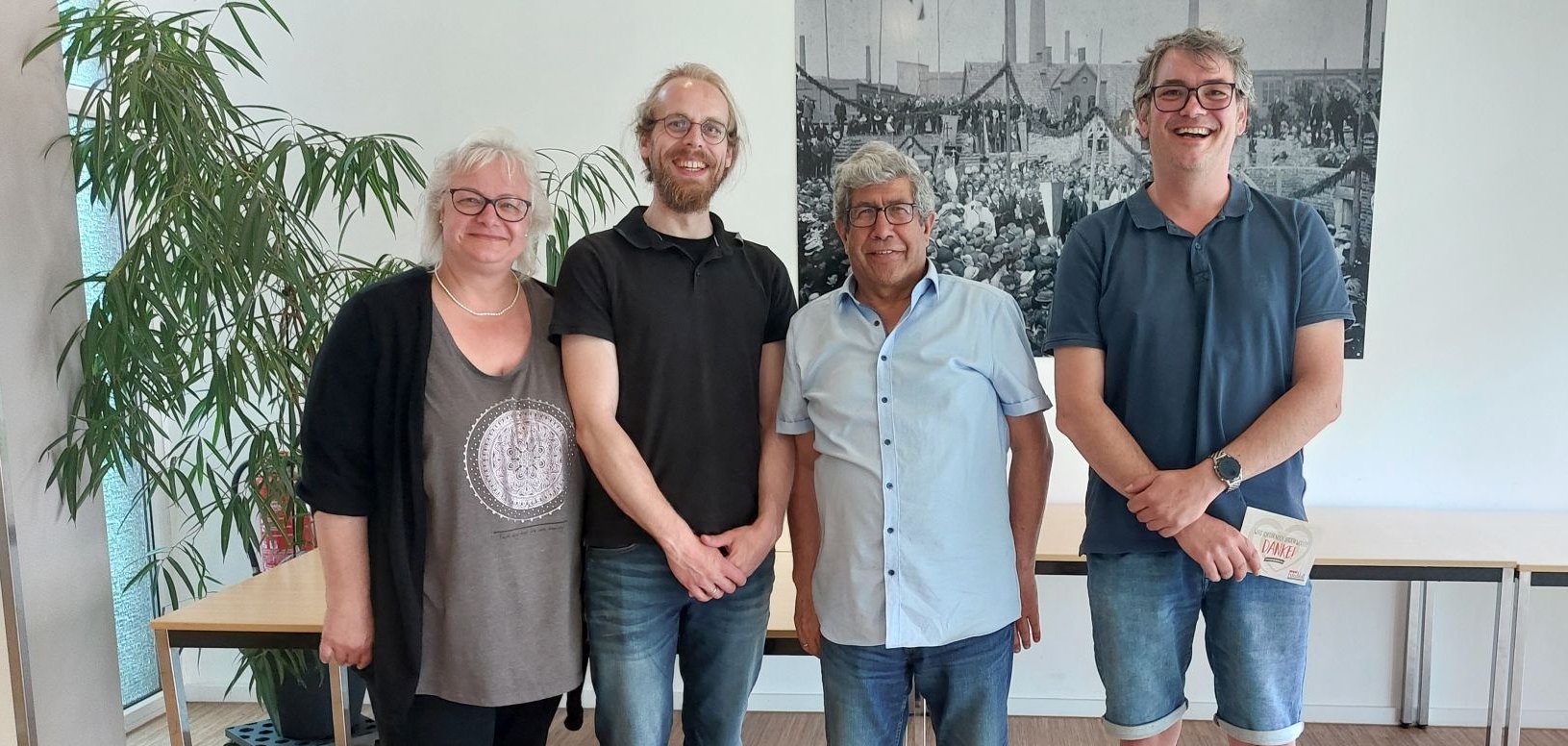 Desiree Vogler, Christoph Muckelmann, Ahmet Sezer und Fabian Mengelkamp vom Bündnis für Familie 