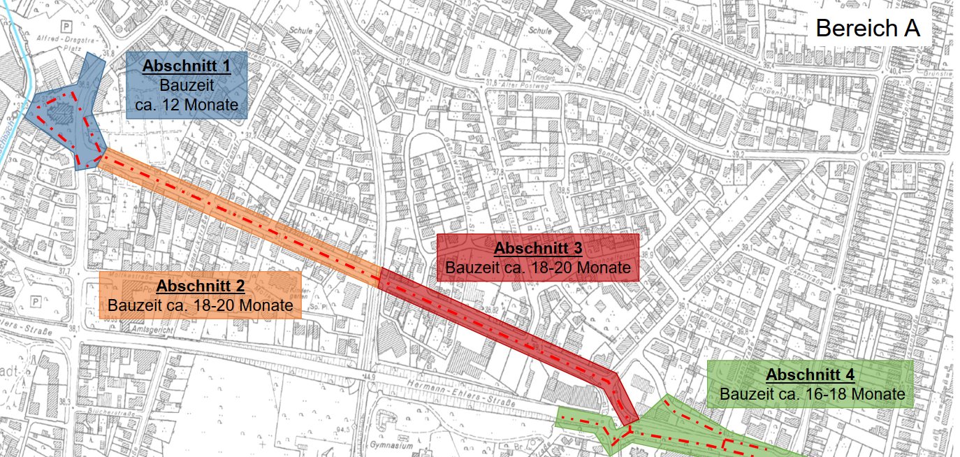 Gesamtbaumaßnahme – Abschnittsbildung Ochtruper Straße