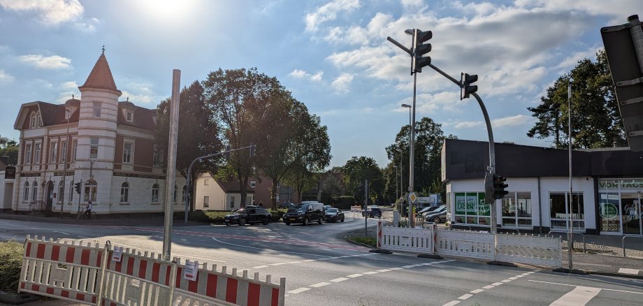Blick auf die Spinnereistraße Gronau.