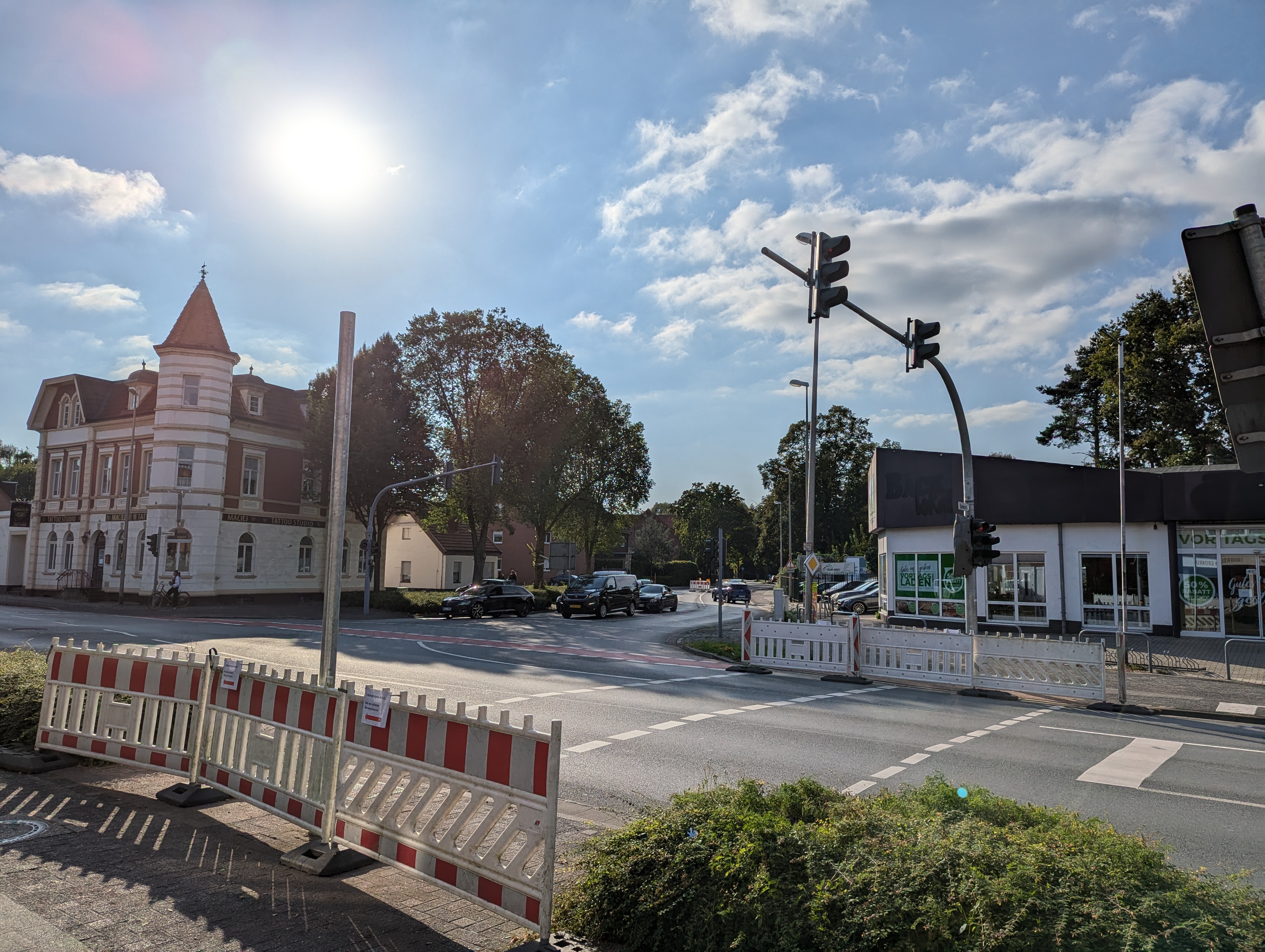 Blick auf die Spinnereistraße Gronau.