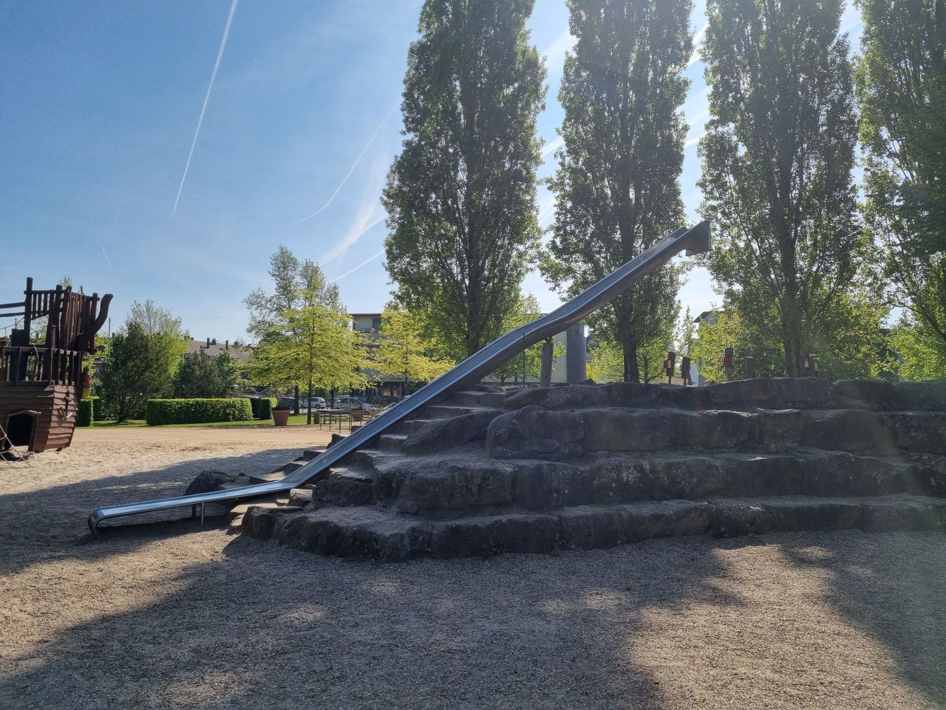 Die Rutsche auf dem Spielplatz des LAGA-Geländes.