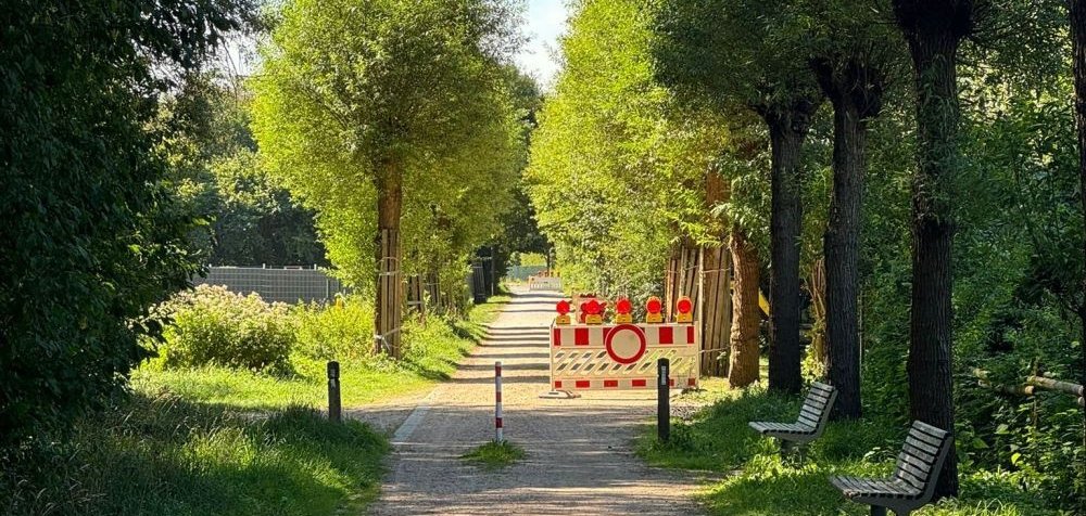 Sperrung des Radwegs