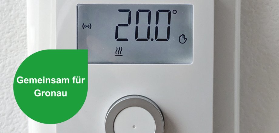 Thermostat mit der eingestellten Raumtemperatur von 20,0°C Thermostat mit der eingestellten Raumtemperatur von 20,0°C