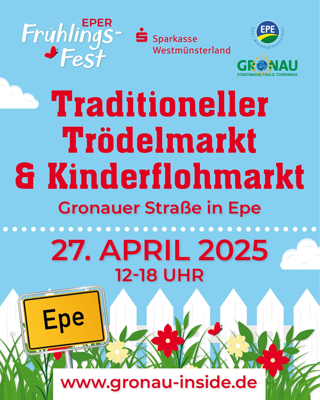 Flyer für den Trödel- und Kinderflohmarkt am 27.04.2025