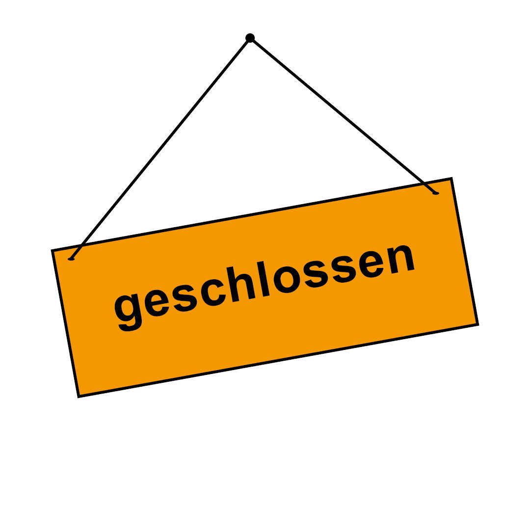 Ein Schild mit der Aufschrift geschlossen.