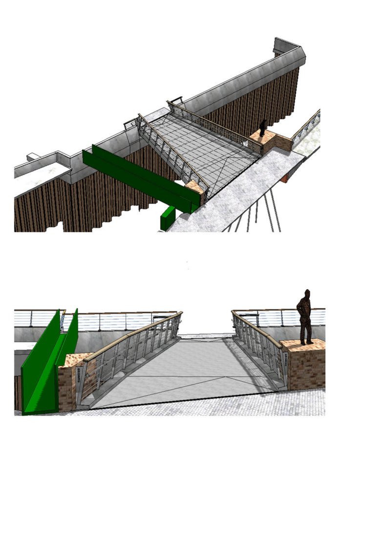 Entwurfzeichnung vom Neubau der Dinkelbrücke.