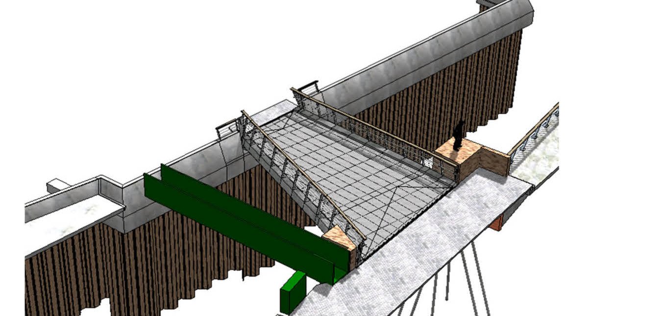 Entwurfzeichnung vom Neubau der Dinkelbrücke.