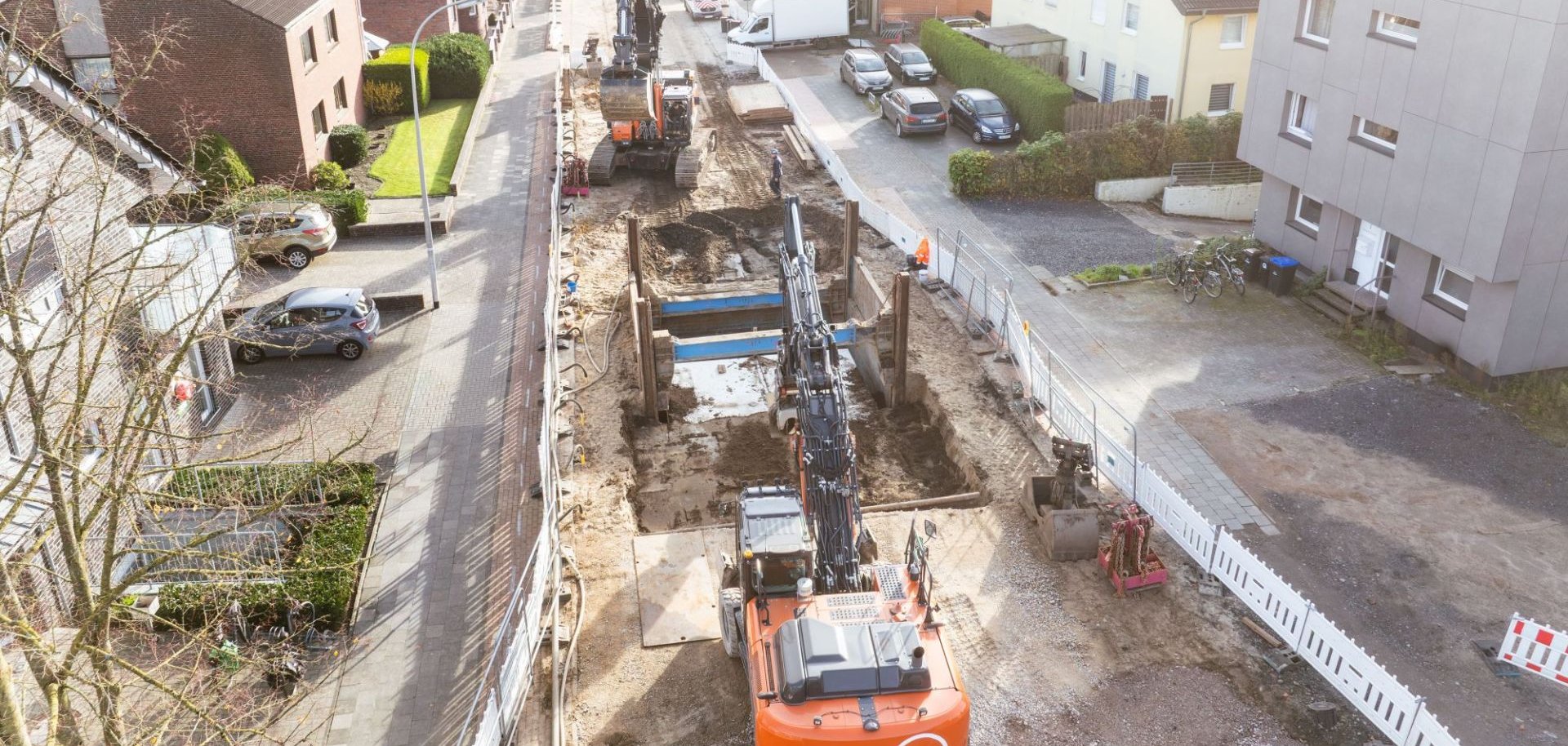 Kanalbauarbeiten auf der Gartenstraße
