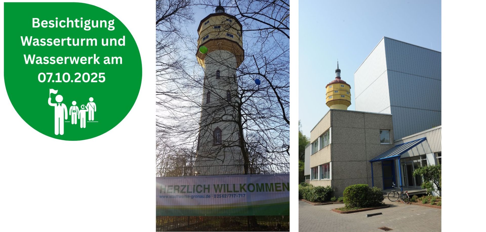 Außenansicht auf den Wasserturm Gronau