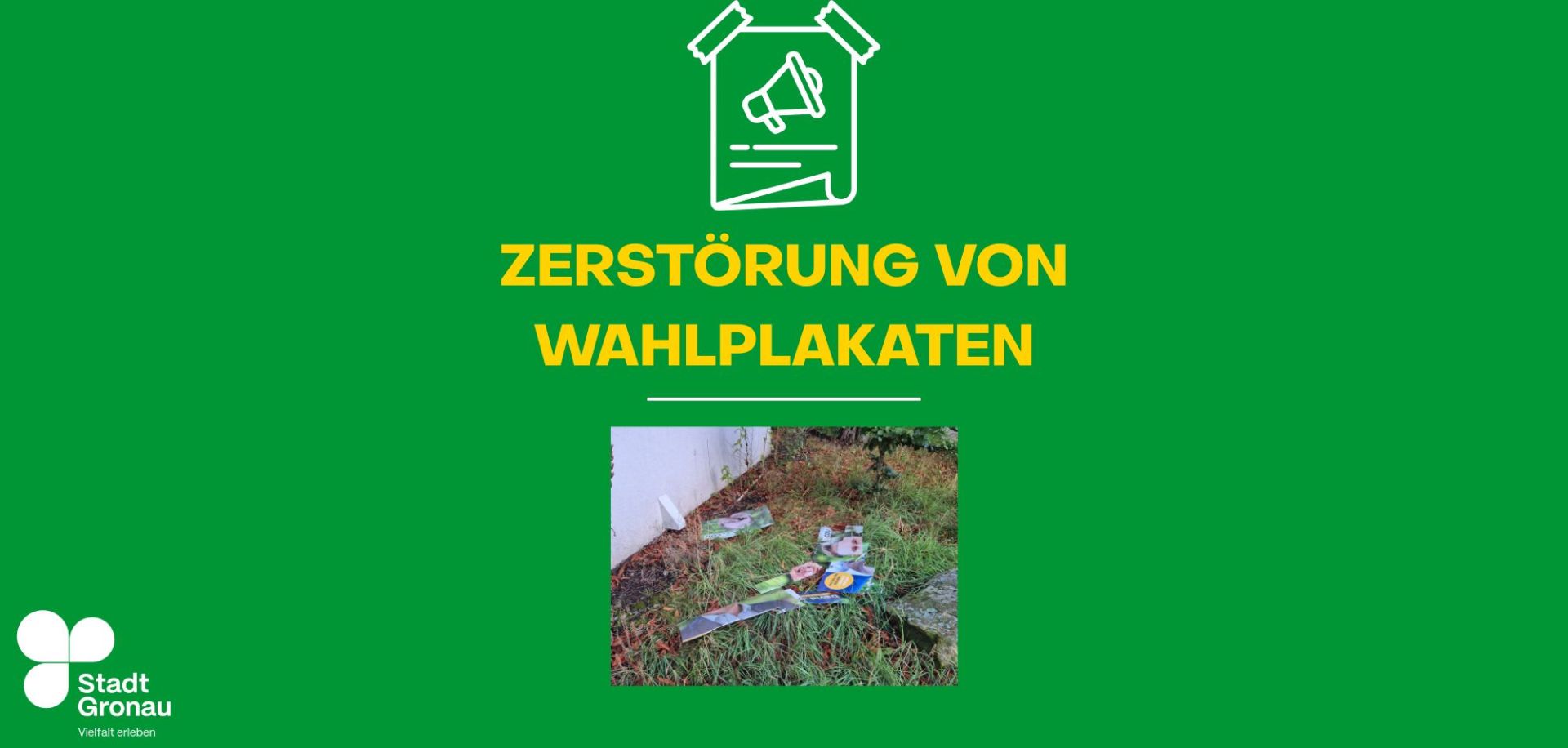 Eine Abbildung von zerstörten Wahlplakaten