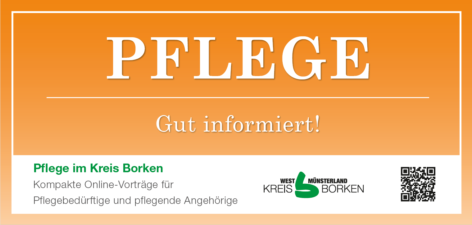 Grafik zur Vortragsreihe Pflege im Kreis Borken "Pflege: Gut informert!"