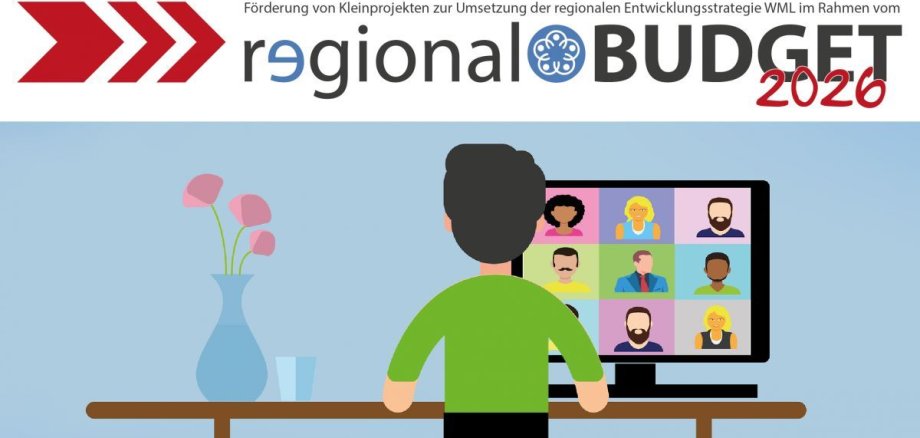 Grafik mit einem Menschen vor einem Bildschirm