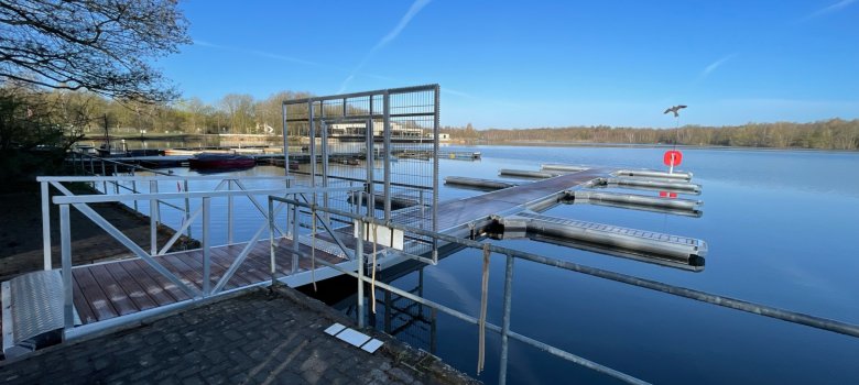 Foto von der neuen Steganlage am Dreiländersee