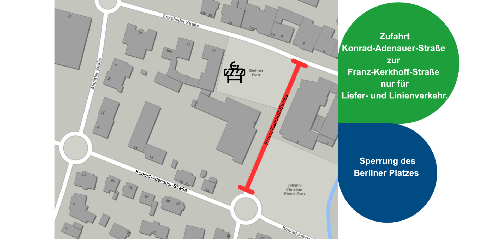 Grafik Sperrung des Berliner Platzes