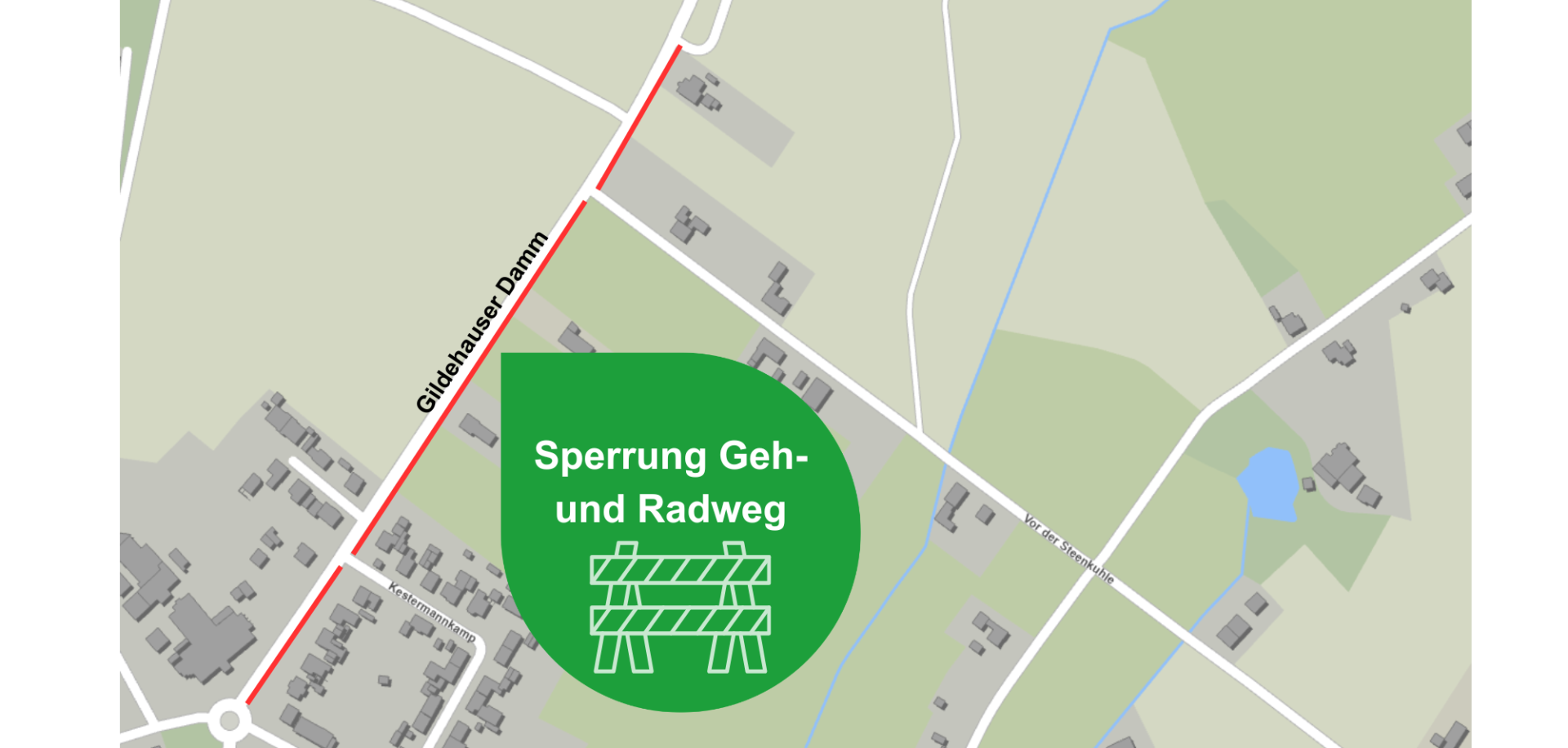 Grafik zur Sperrung Geh- und Radweg