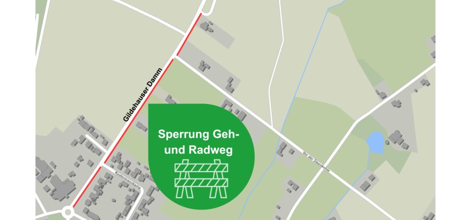 Grafik zur Sperrung Geh- und Radweg